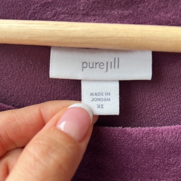 J. Jill Crushed Velvet Long Sleeve Shift Dress Tunic Huckleberry Purple Size XS - Picture 3 of 7